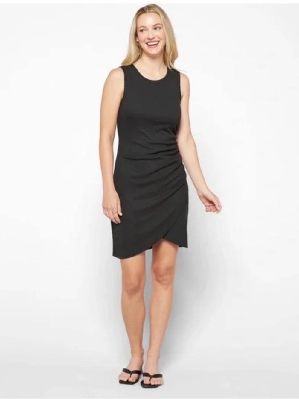 Z Supply dark grey Sleeveless Ruched Mini Dress